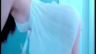 I catch the big ass and natural tits of my Spanish teacher masturbating with toys gets in the ass an